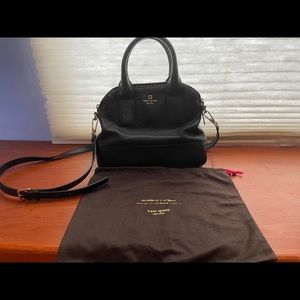 Kate Spade Black Pebble Leather Doctor Bag